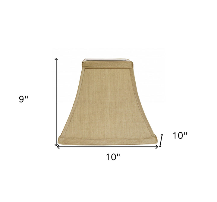 10" Pale Brown Square Bell No Slub Lampshade