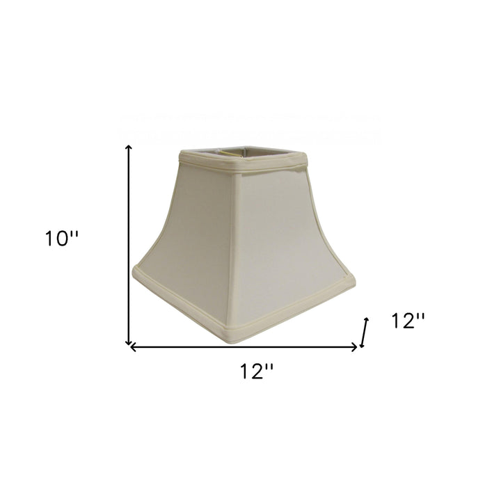 12" Ivory Square Bell No Slub Lampshade