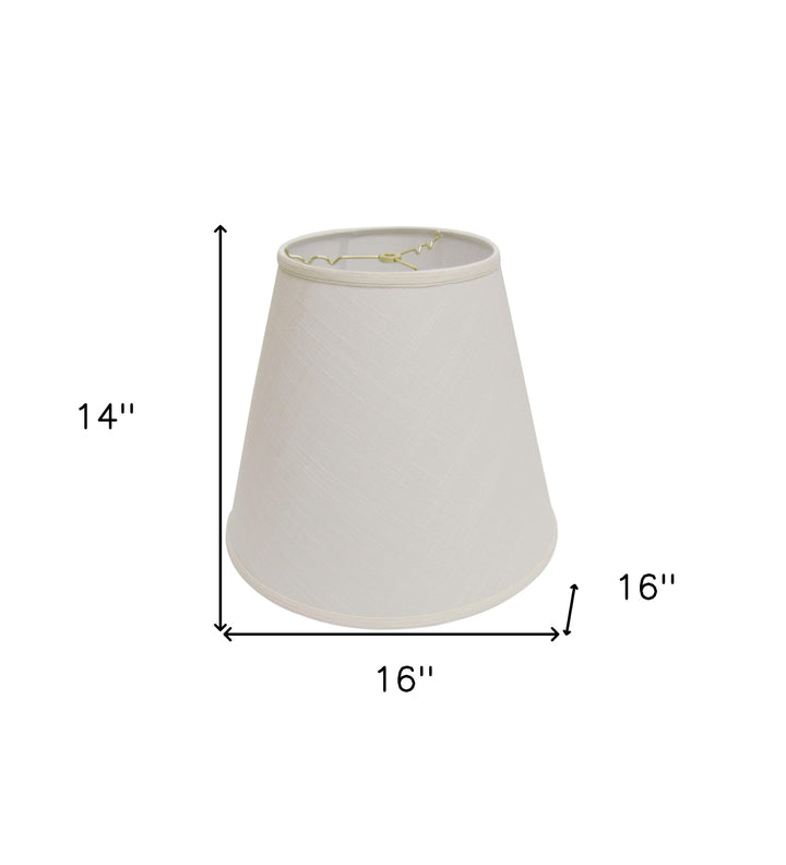 16" Off White Deep Empire Linen Lampshade