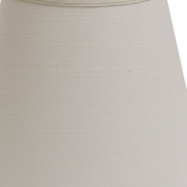 14" White Empire Deep Slanted Linen Lampshade