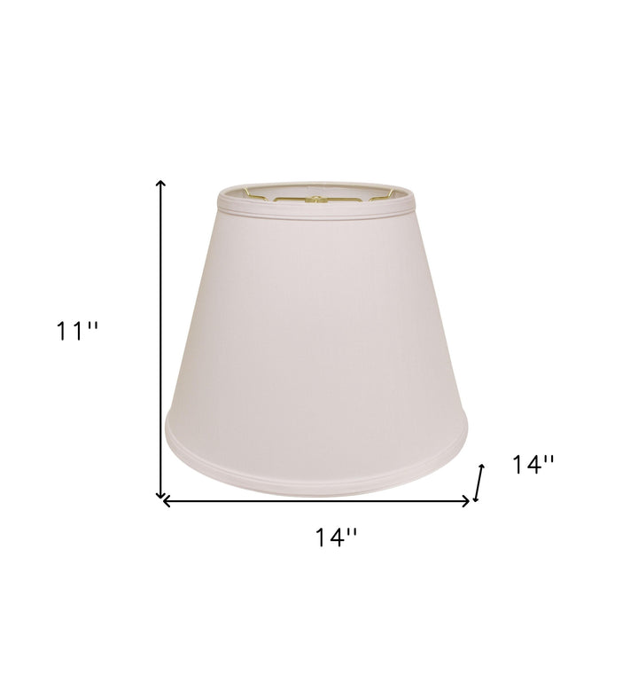 14" White Empire Deep Slanted No Slub Lampshade