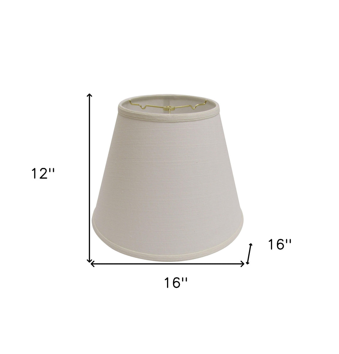 16" White Empire Deep Slanted Linen Lampshade