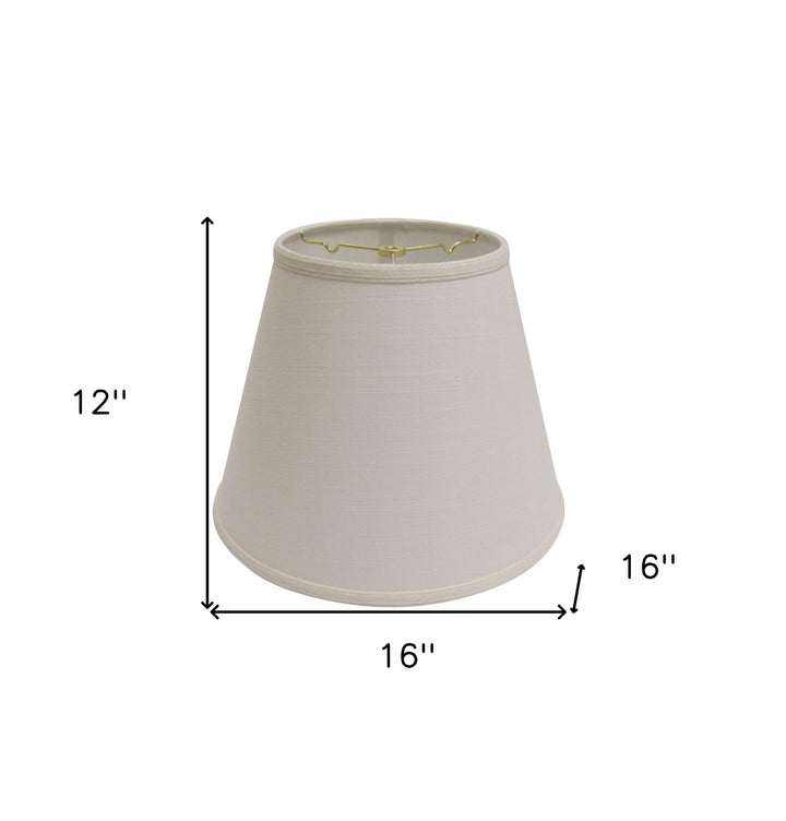 16" White Empire Deep Slanted Linen Lampshade