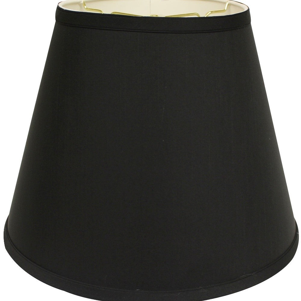 18" Black with White  Empire Deep Slanted Shantung Lampshade