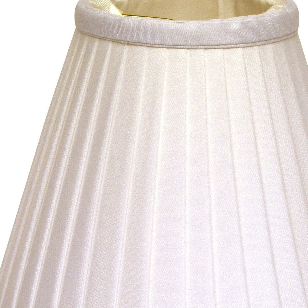 4" White Set of 6 Slanted Pleat Chandelier Silk Lampshades