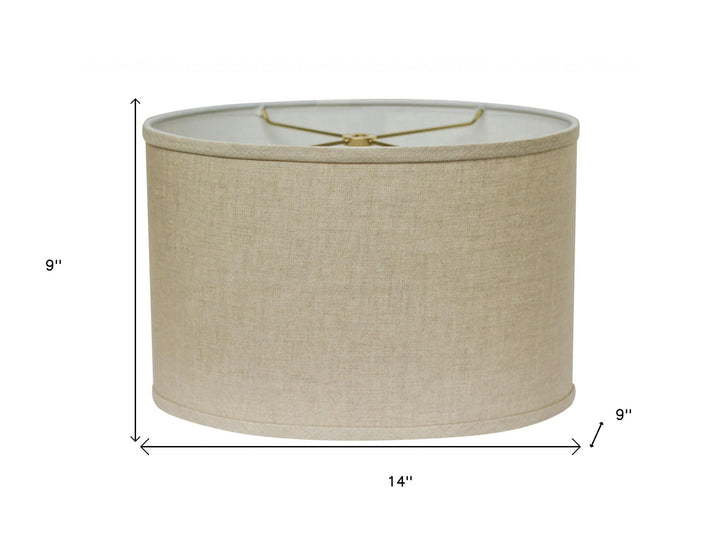 14" Dark Wheat Throwback Oval Linen Lampshade