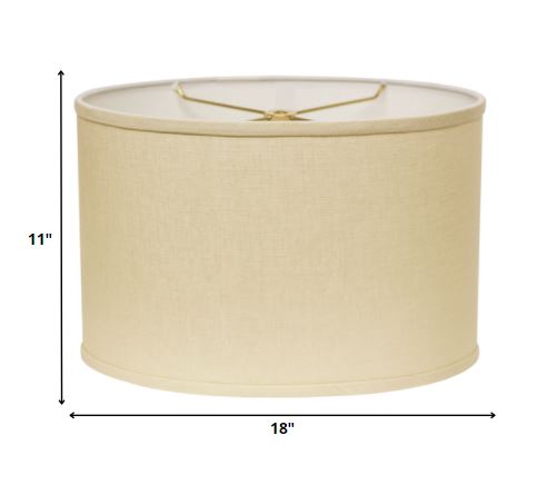 18" Parchment Biege Throwback Oval Linen Lampshade