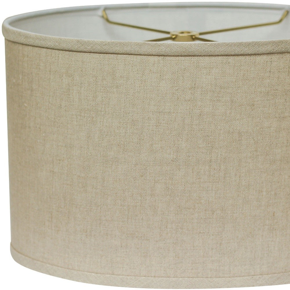 18" Parchment Biege Throwback Oval Linen Lampshade