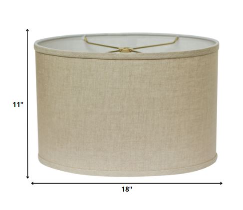 18" Parchment Biege Throwback Oval Linen Lampshade