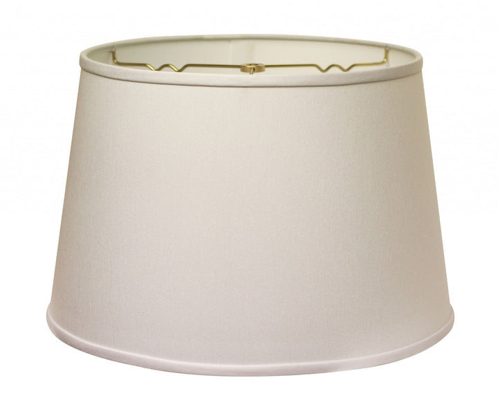 14" White Rounded Empire Slanted No Slub Lampshade