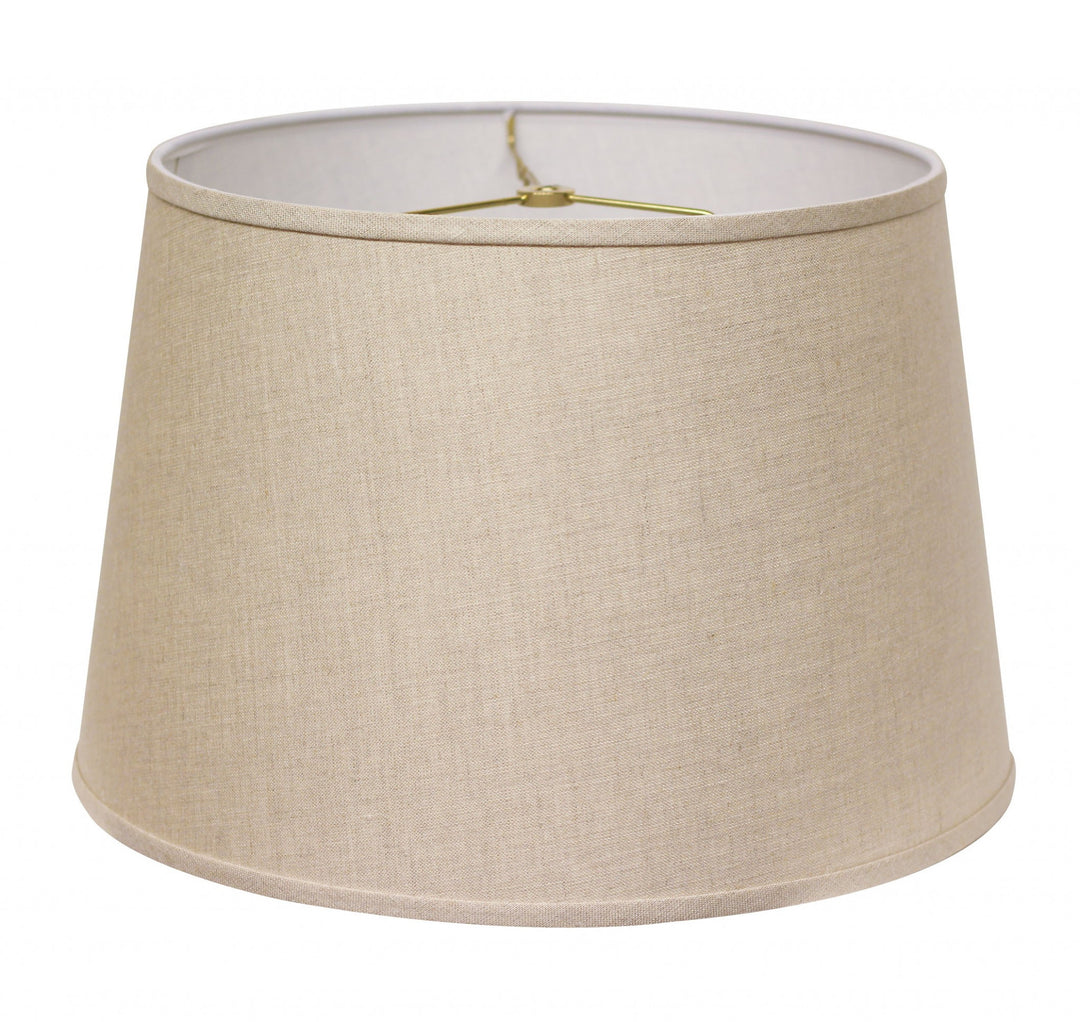 14" Parchment Biege Rounded Empire Slanted Linen Lampshade