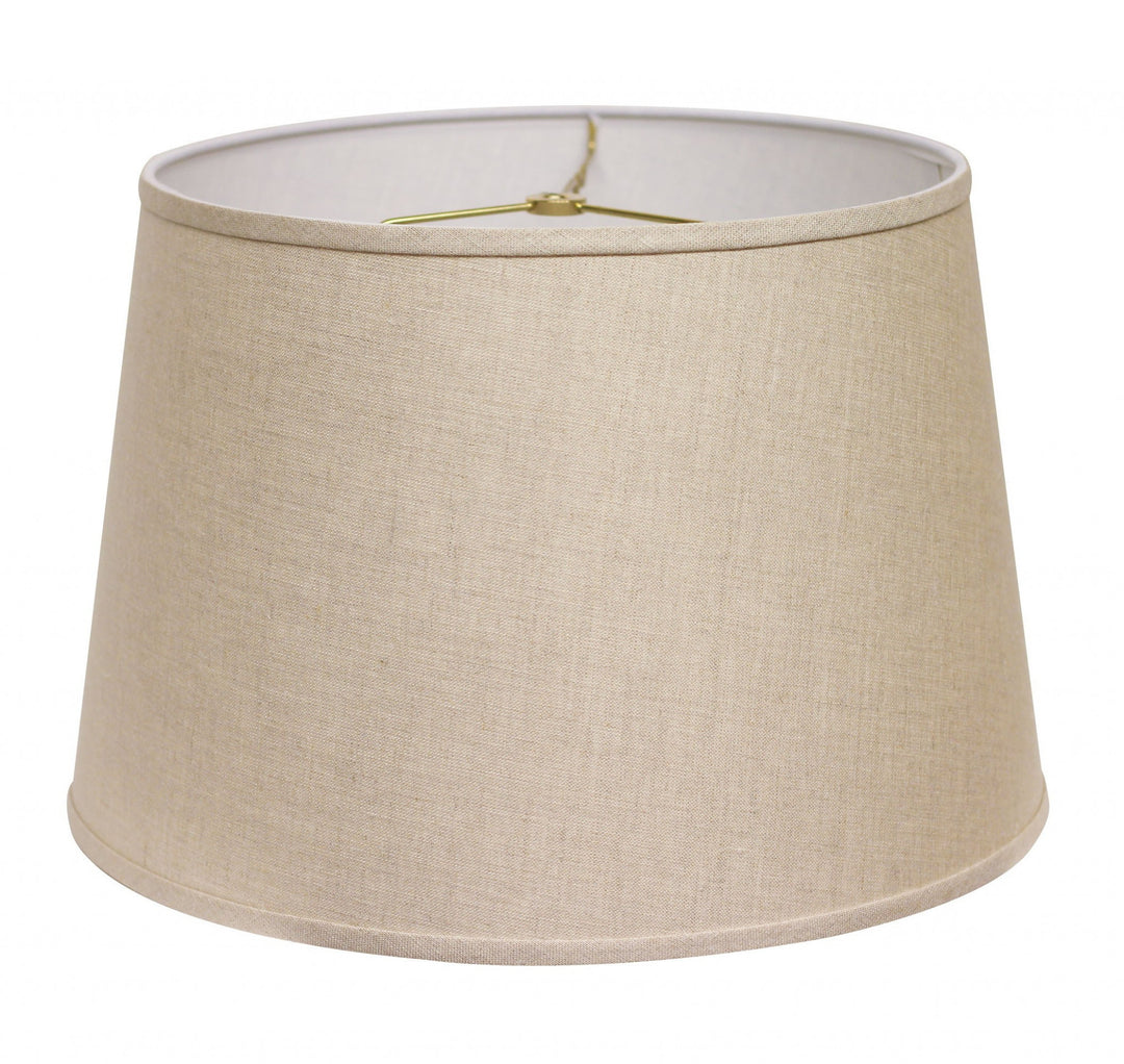 14" Parchment Biege Rounded Empire Slanted Linen Lampshade