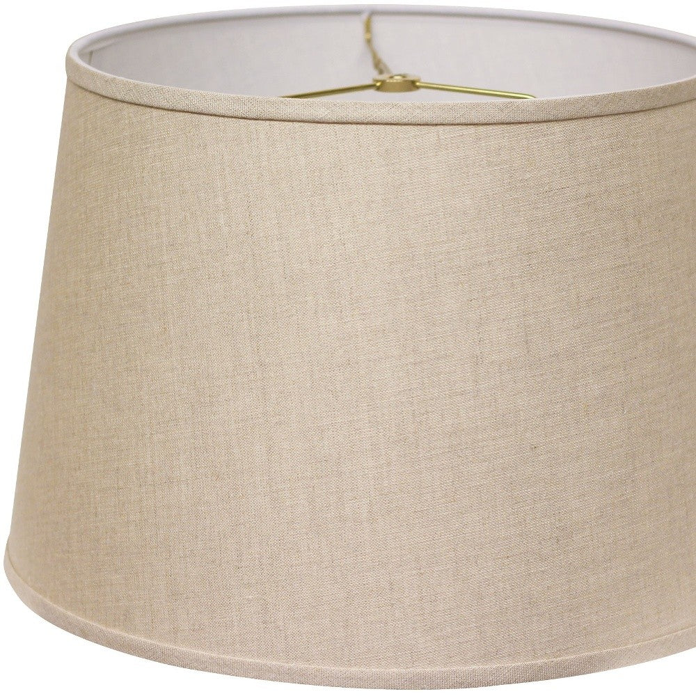 14" Parchment Biege Rounded Empire Slanted Linen Lampshade