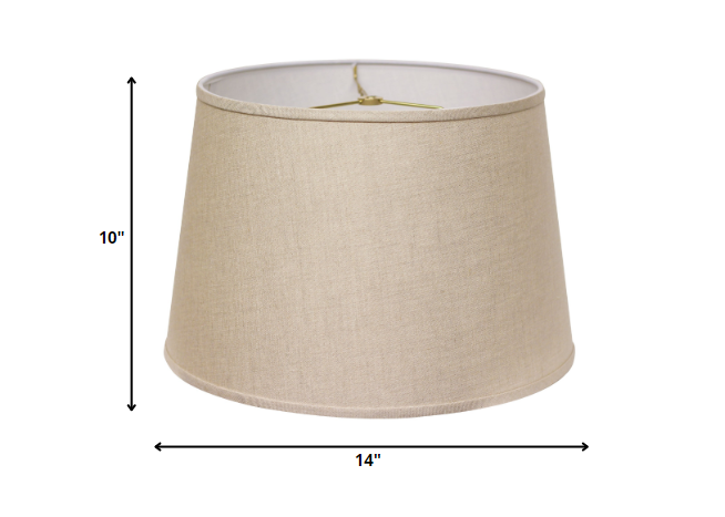 14" Parchment Biege Rounded Empire Slanted Linen Lampshade