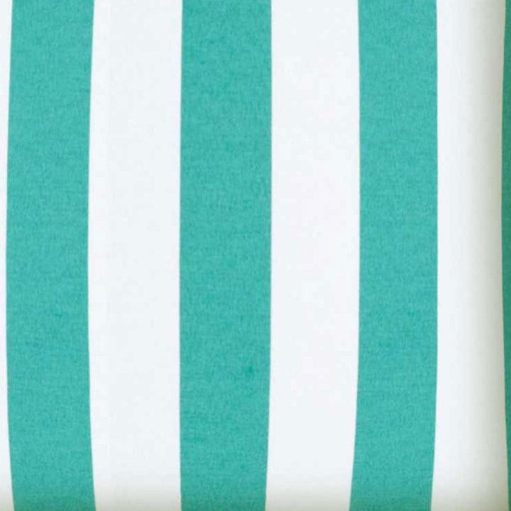 17" Turquoise and White Striped Indoor Outdoor Throw Pillow Cover