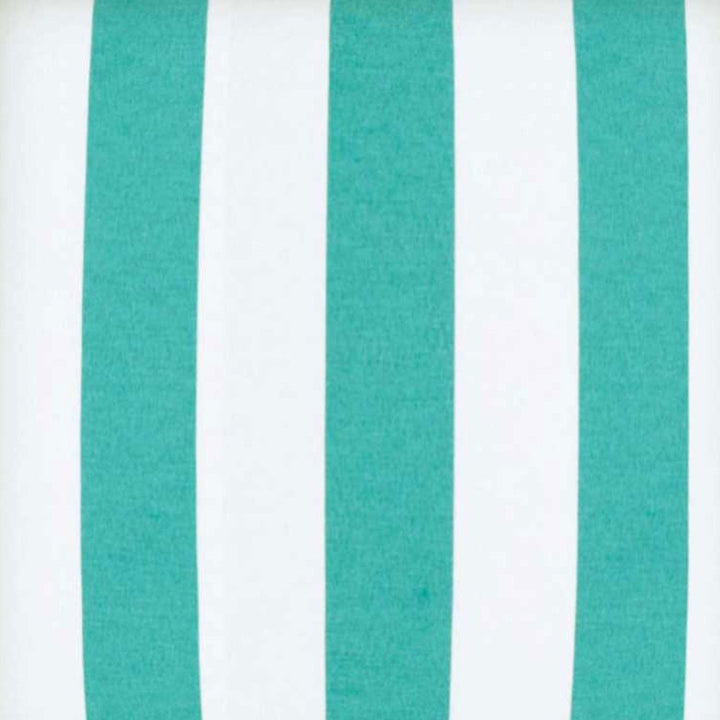 17" Turquoise and White Striped Indoor Outdoor Throw Pillow Cover