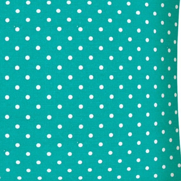 17" Turquoise and White Polka Dot Indoor Outdoor Throw Pillow Cover