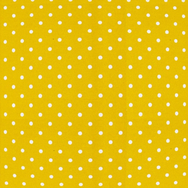 17" Yellow and White Polka Dot Indoor Outdoor Throw Pillow Cover