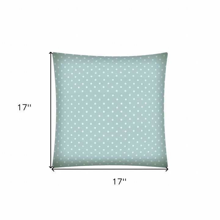 17" Seafoam Polka Dot Indoor Outdoor Throw Pillow Cover