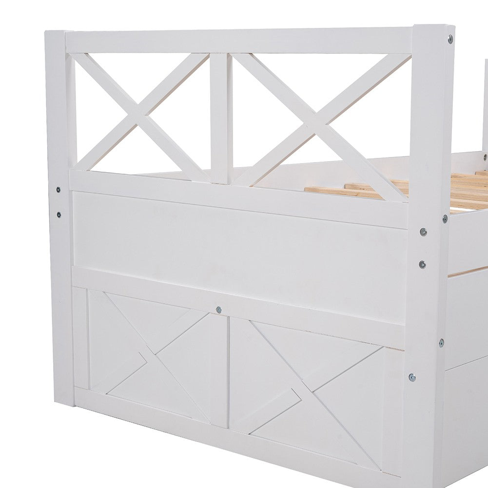 White Twin Bed with Trundle