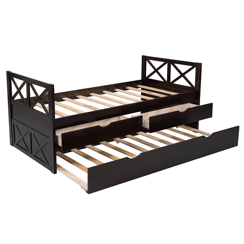 Espresso Twin Bed with Trundle