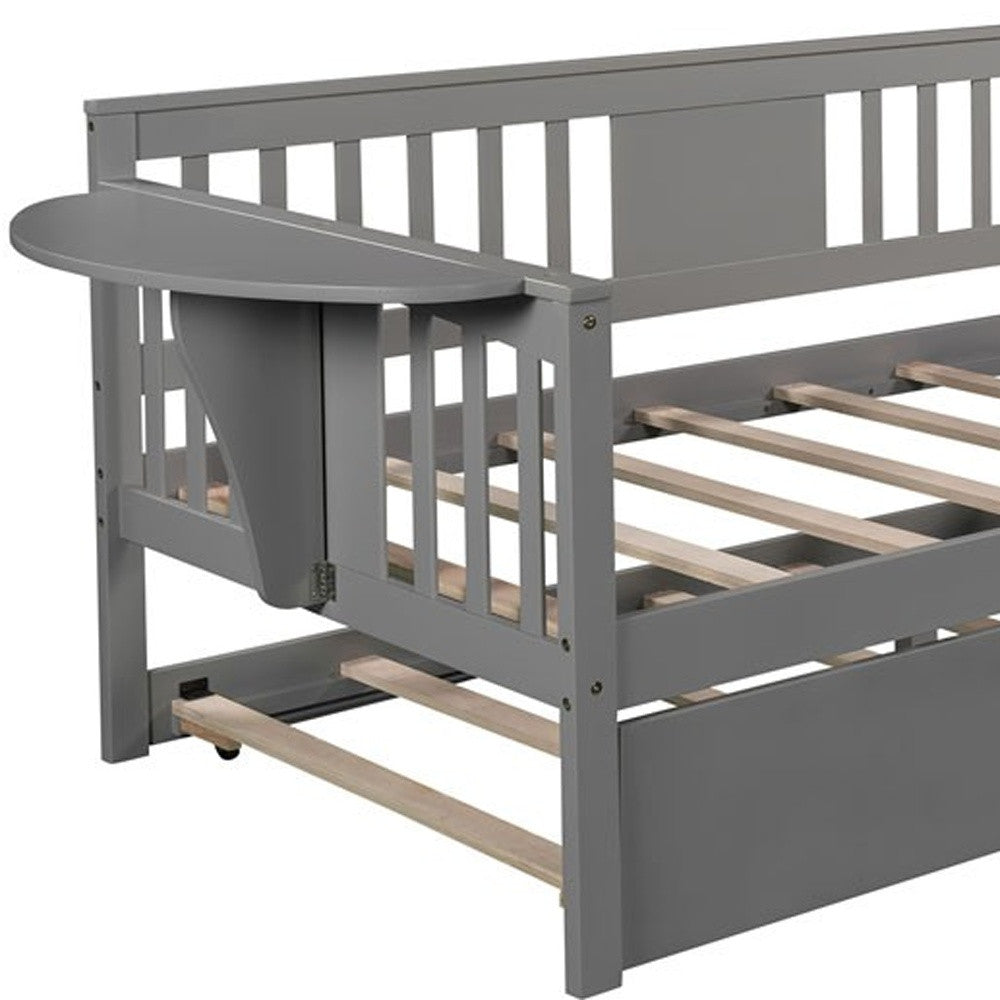 Gray Twin Bed with Trundle