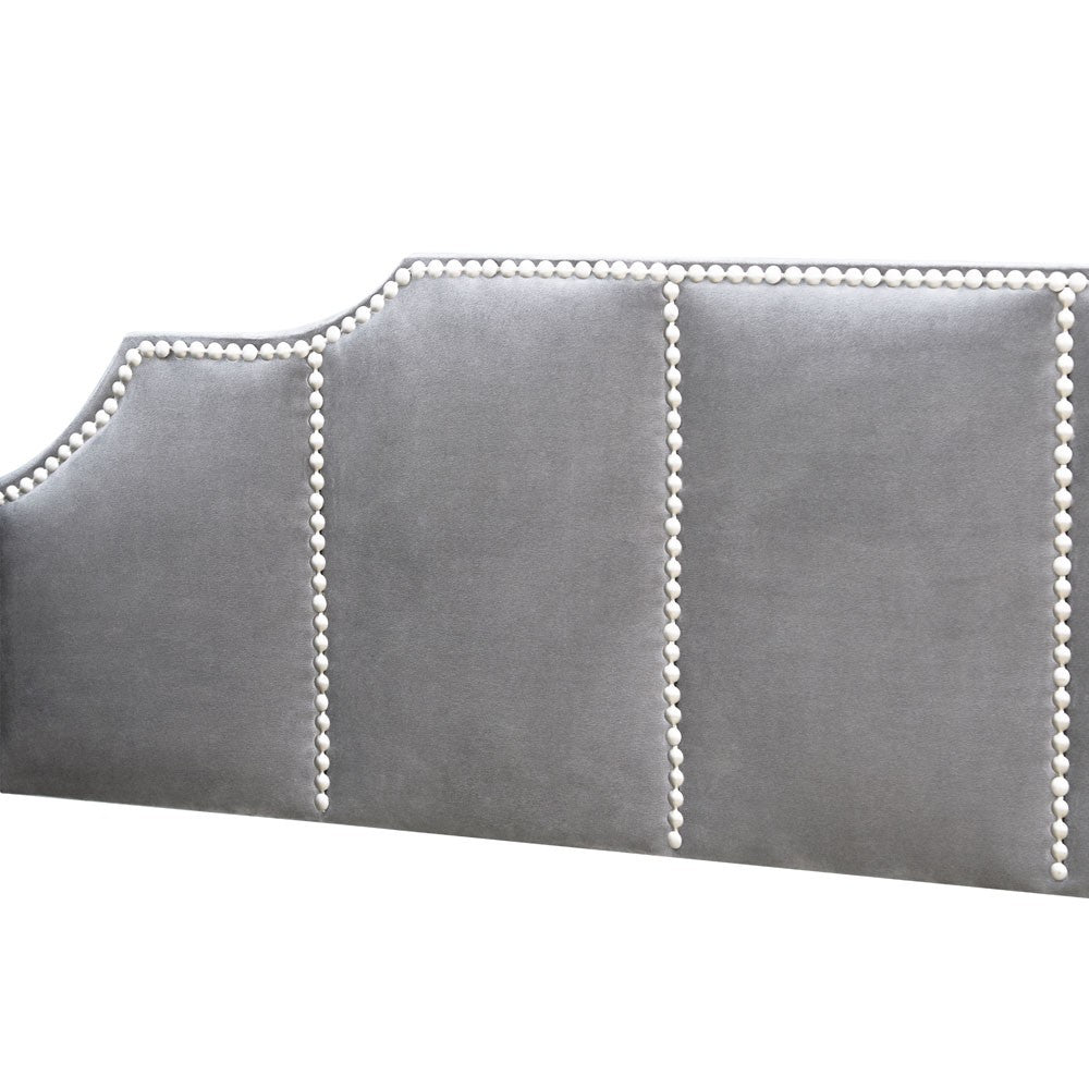 Twin Gray Upholstered Polyester Blend Bed