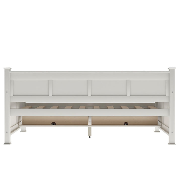 White Twin Two Drawers Bed