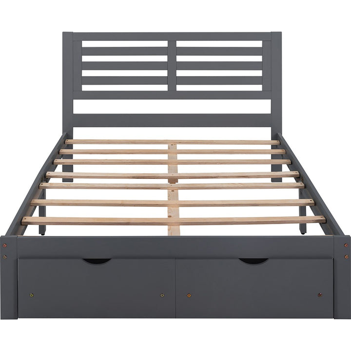 Gray Solid and Manufactured Wood Full Bed