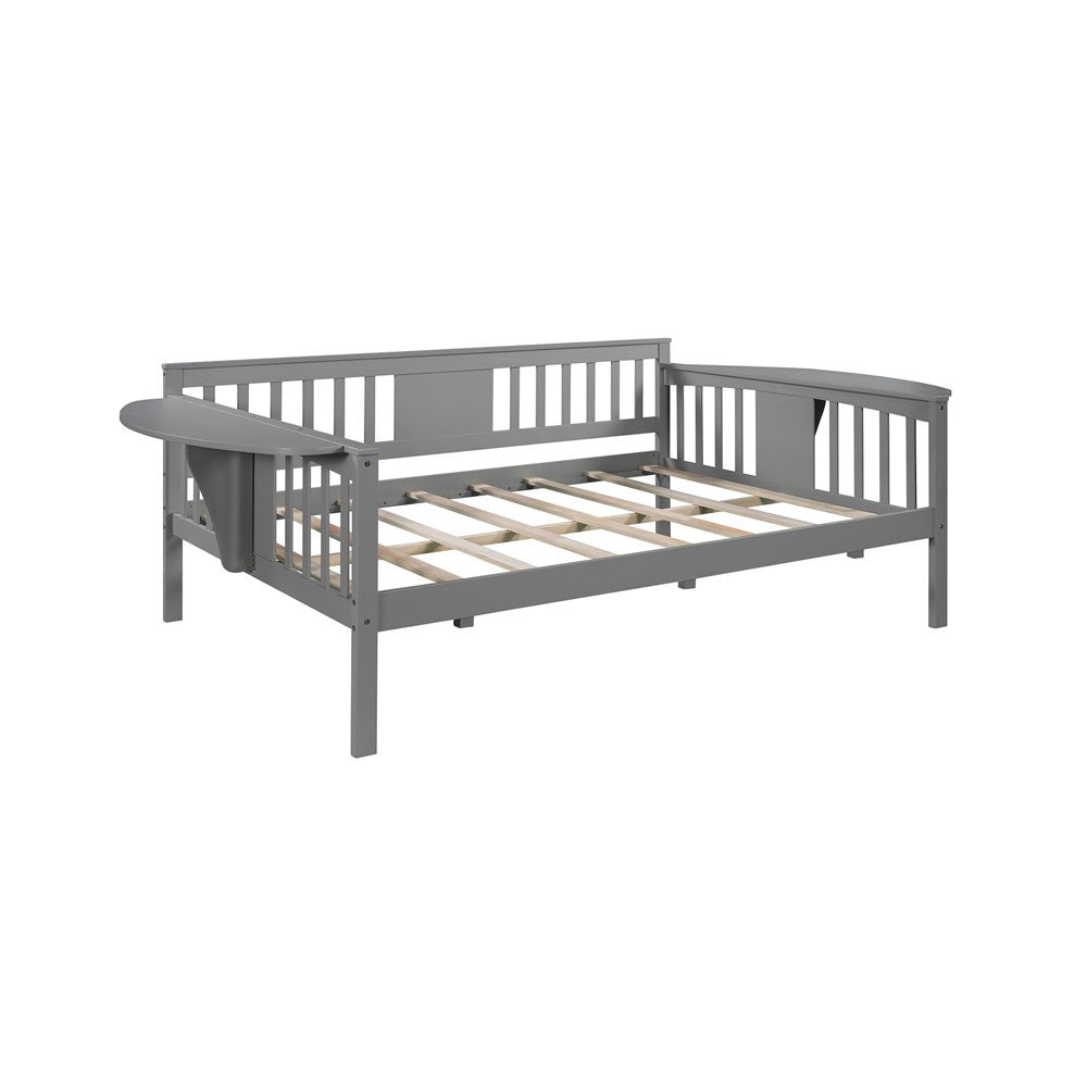 Gray Solid and Manufactured Wood Full Bed