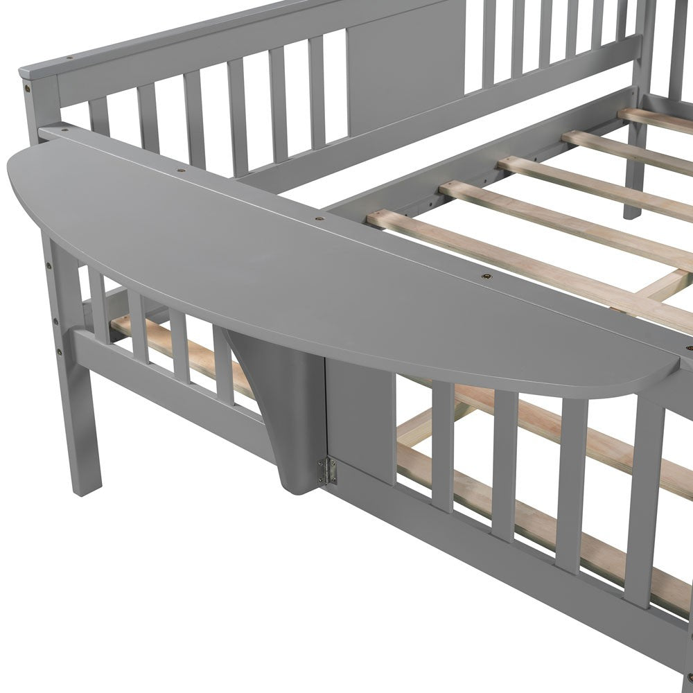 Gray Solid and Manufactured Wood Full Bed