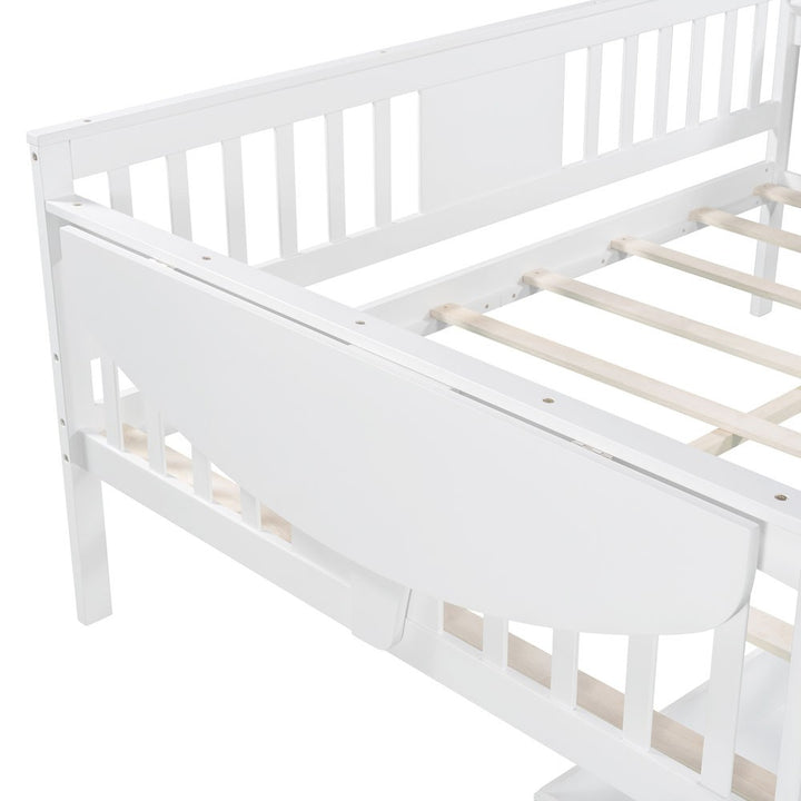 White Solid and Manufactured Wood Full Bed