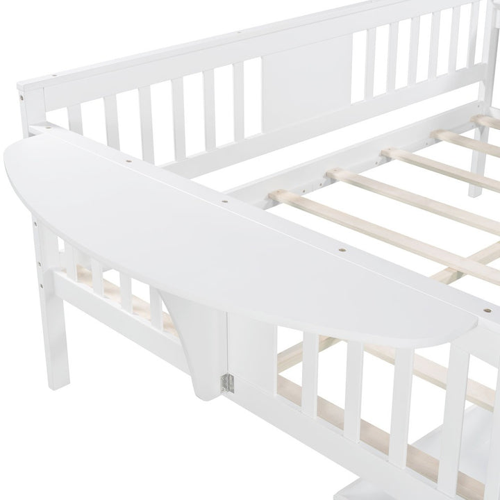 White Solid and Manufactured Wood Full Bed