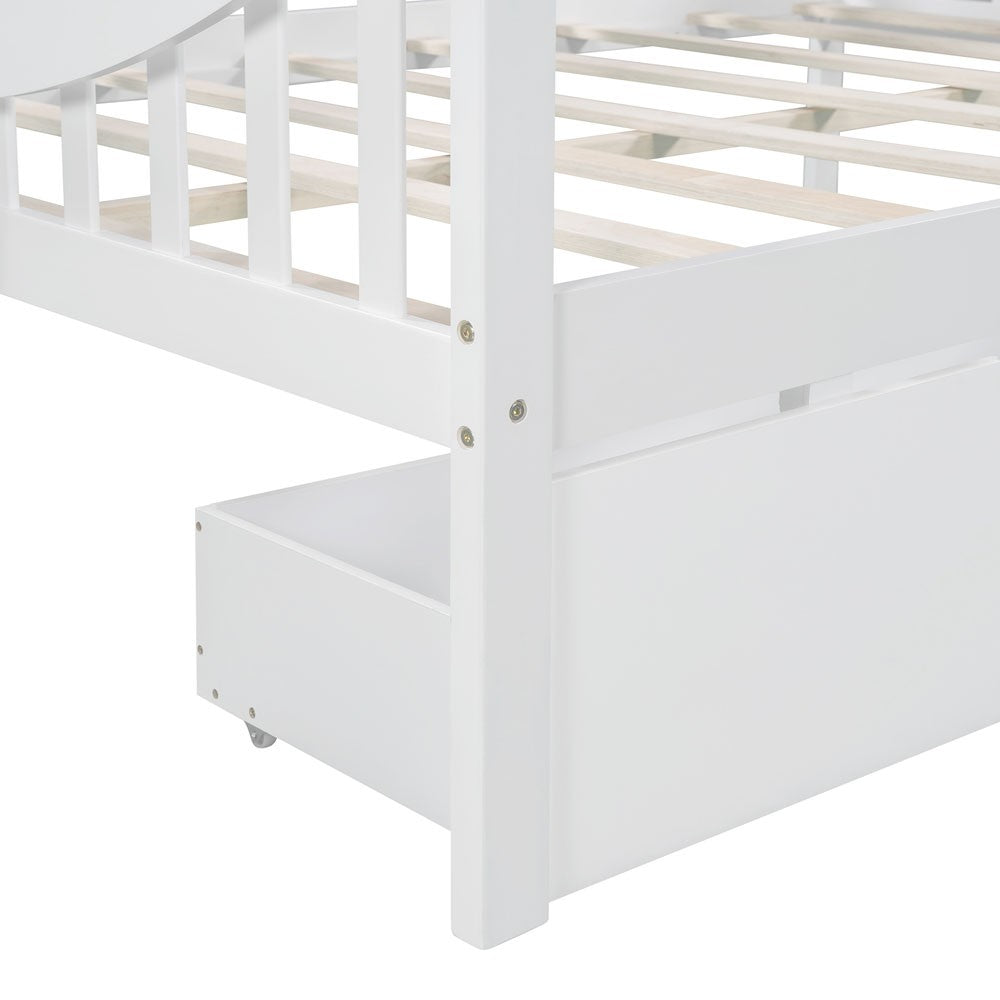 White Solid and Manufactured Wood Full Bed