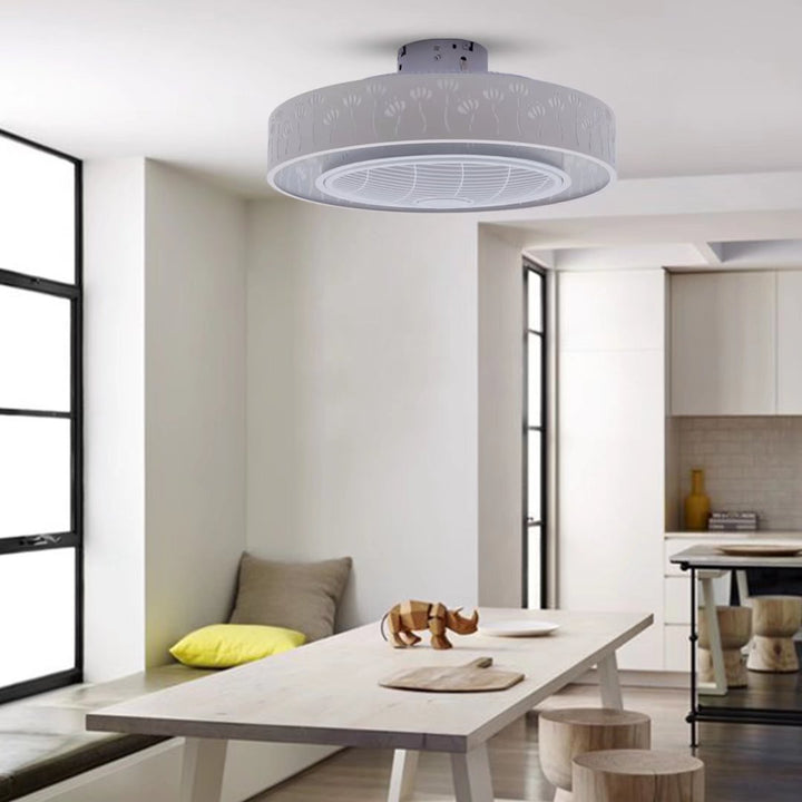 Modern Ceiling Fan and Light With Flower Details