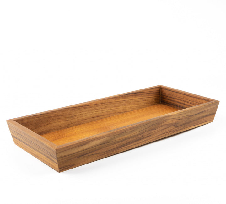 15" Brown Solid Teak Vanity Tray