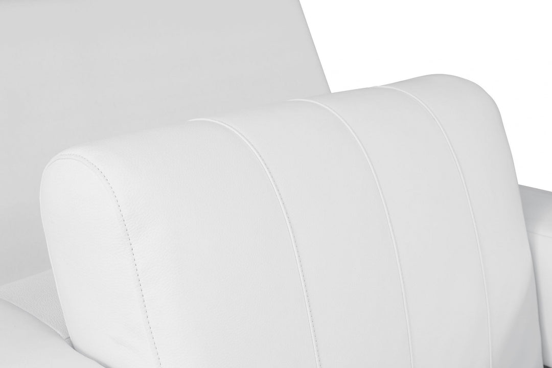 Winter White Stripe Top Grade Italian Leather Chair