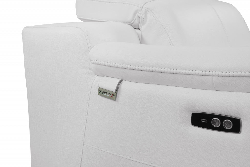 Mod Winter White Italian Leather Recliner Chair