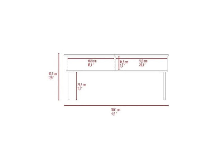 41" Gray And Onyx Metal Lift Top Coffee Table With Two Shelves