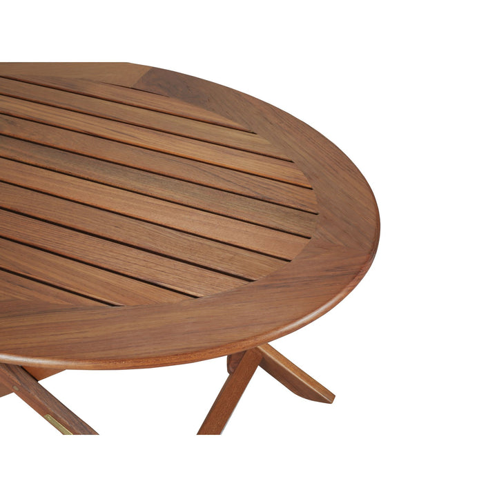 40" Brown Oval Solid Wood Folding Outdoor Side Table