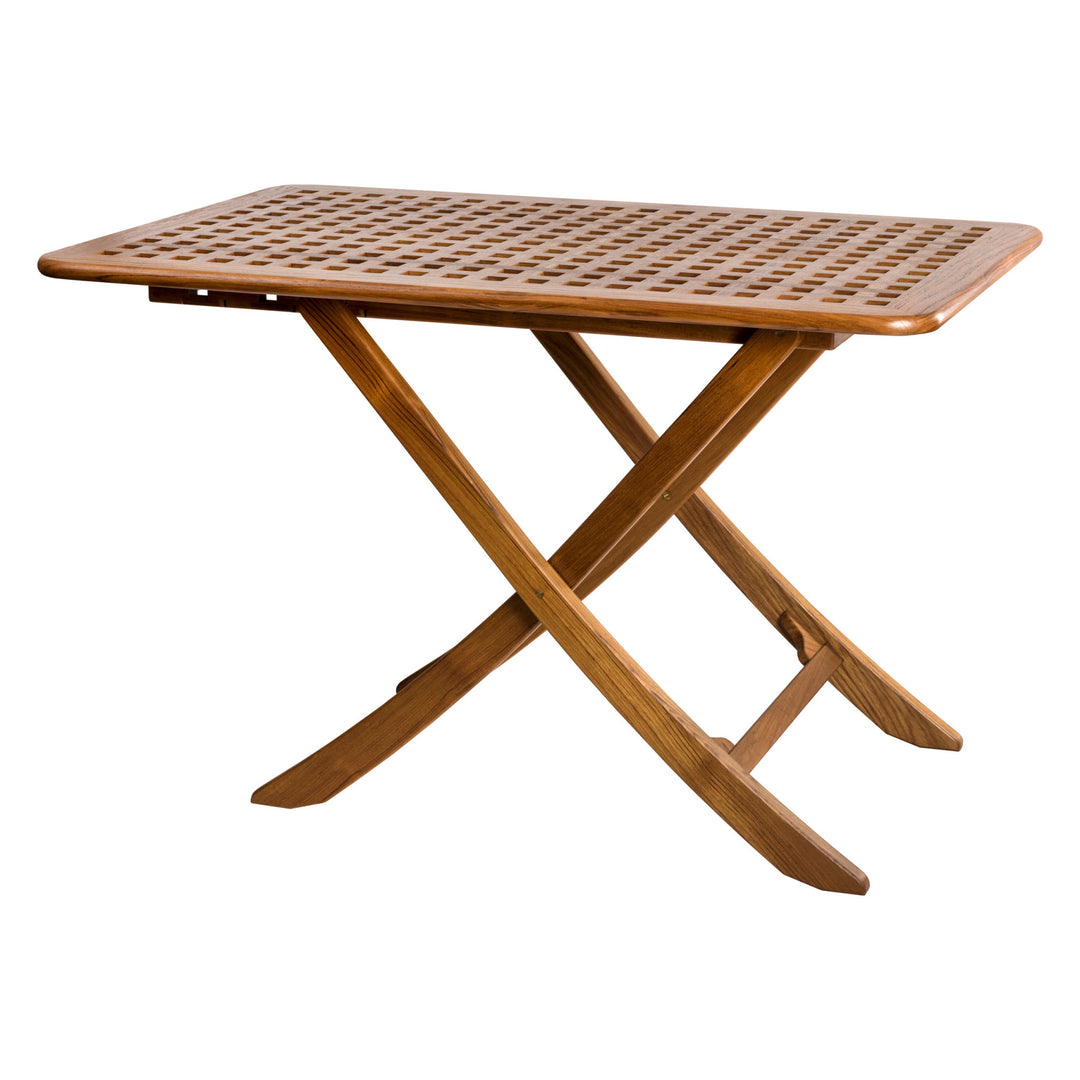 43" Brown Solid Wood Folding Outdoor Side Table