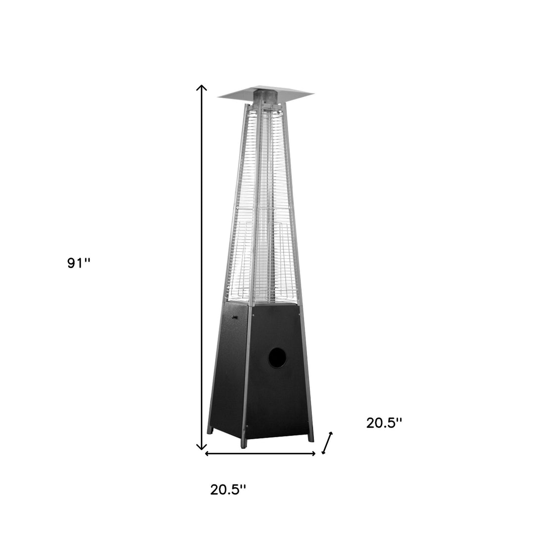 41000 BTU Black Steel Propane Triangular Pyramid Standing Patio Heater