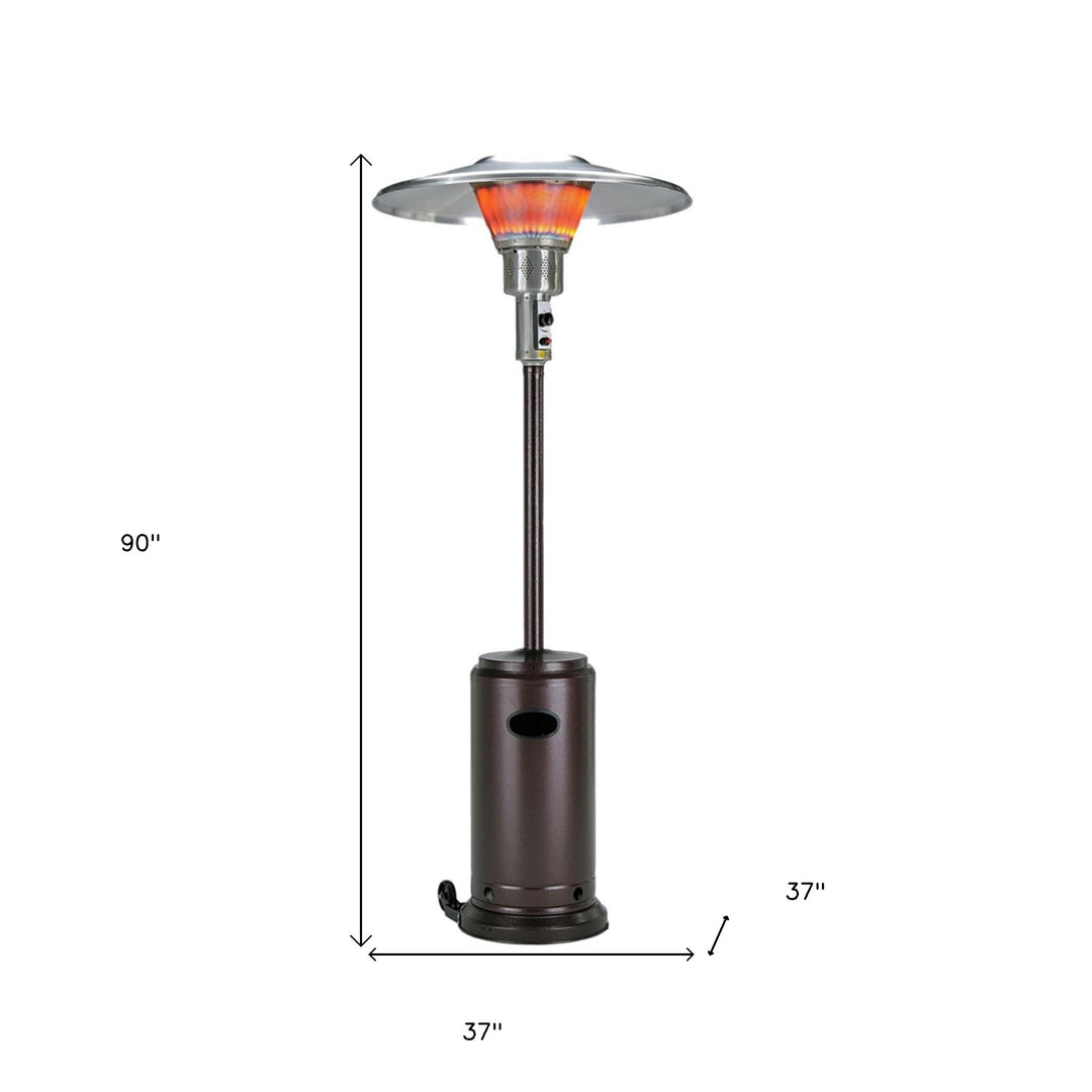 40000 BTU Bronze Steel Propane Cylindrical Pole Standing Patio Heater