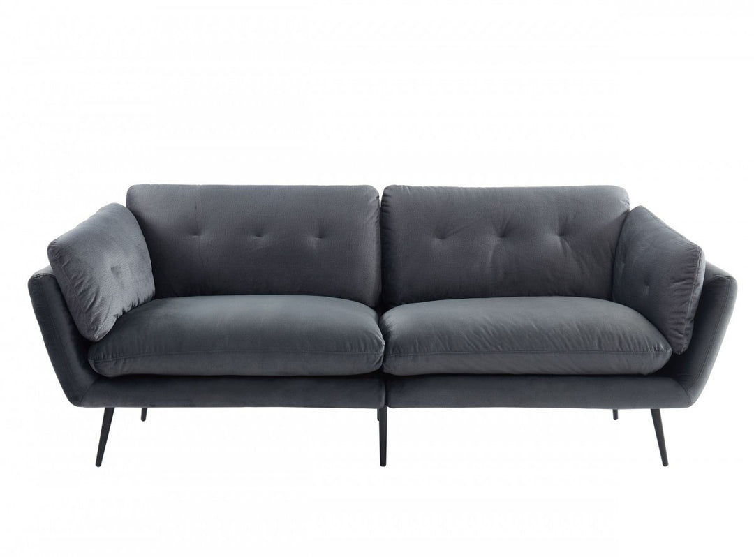 84" Dark Gray Sofa With Black Legs