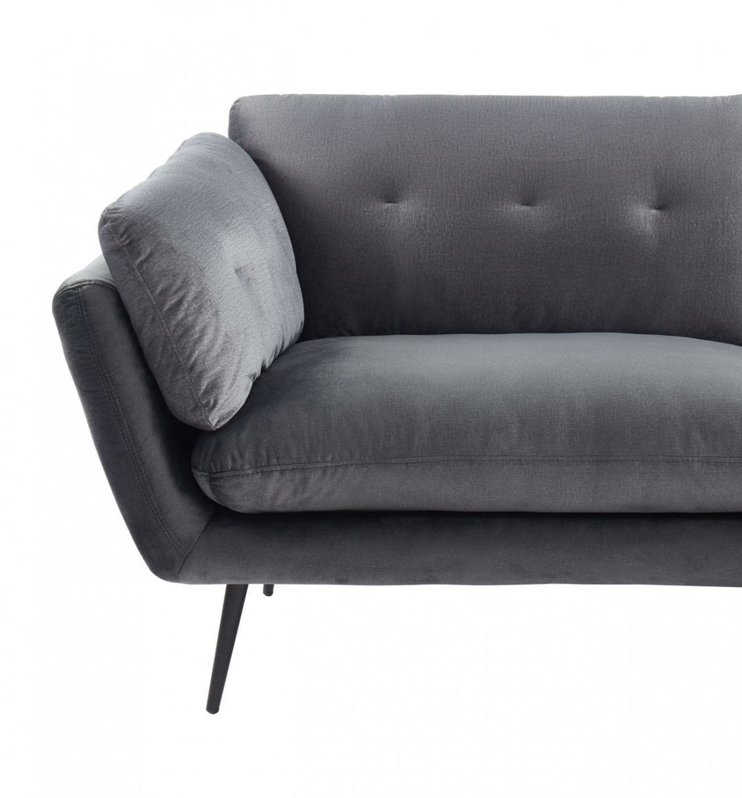 84" Dark Gray Sofa With Black Legs