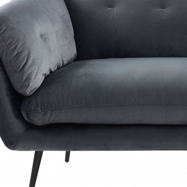 84" Dark Gray Sofa With Black Legs