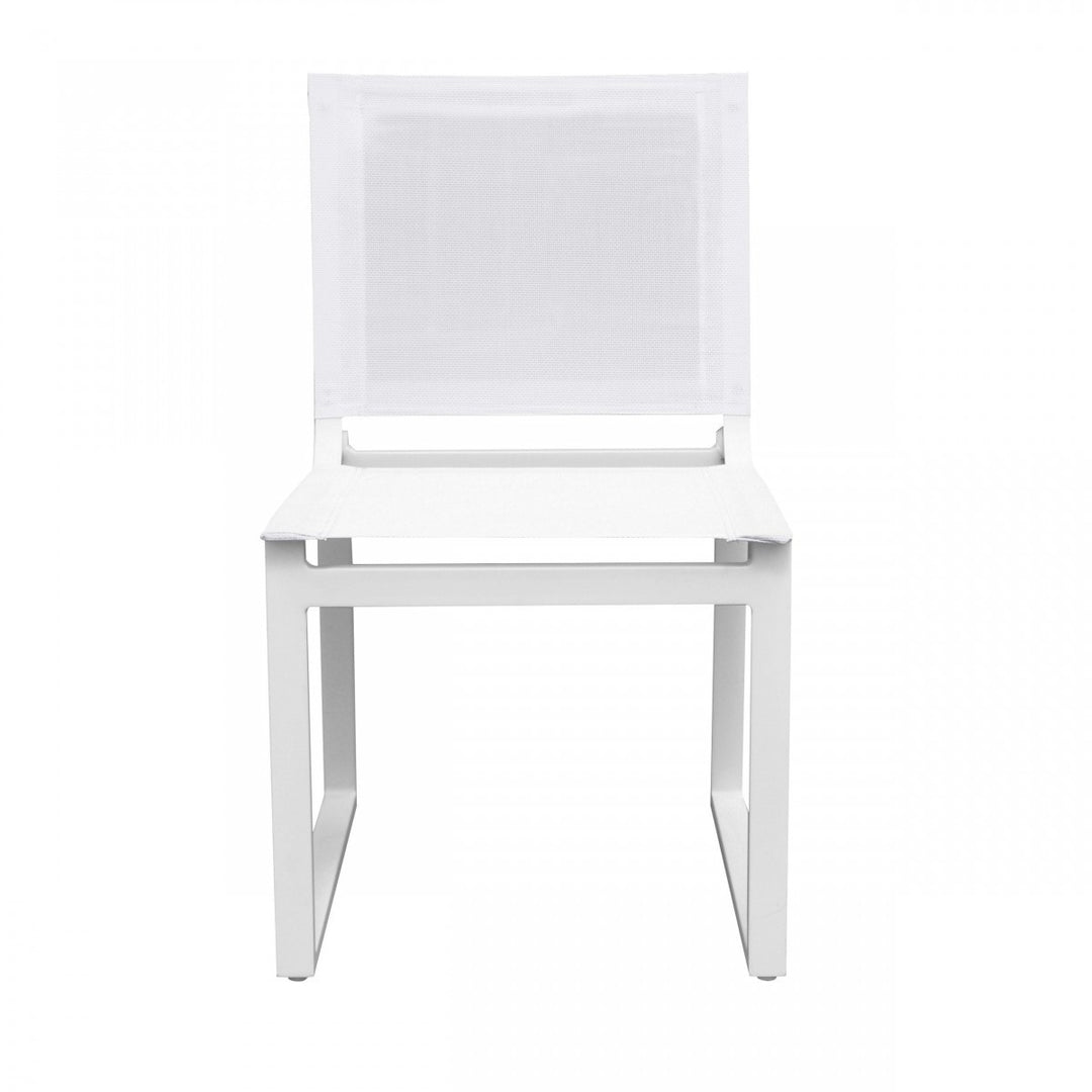 Set of Two 20" White Aluminum Indoor Outdoor Dining Chair