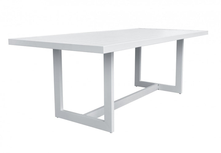 83" White Aluminum Outdoor Dining Table