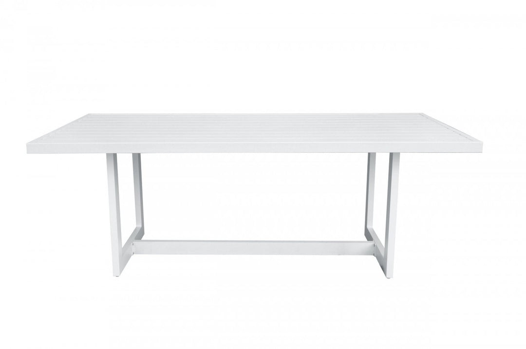 83" White Aluminum Outdoor Dining Table