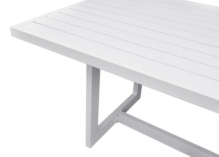 83" White Aluminum Outdoor Dining Table